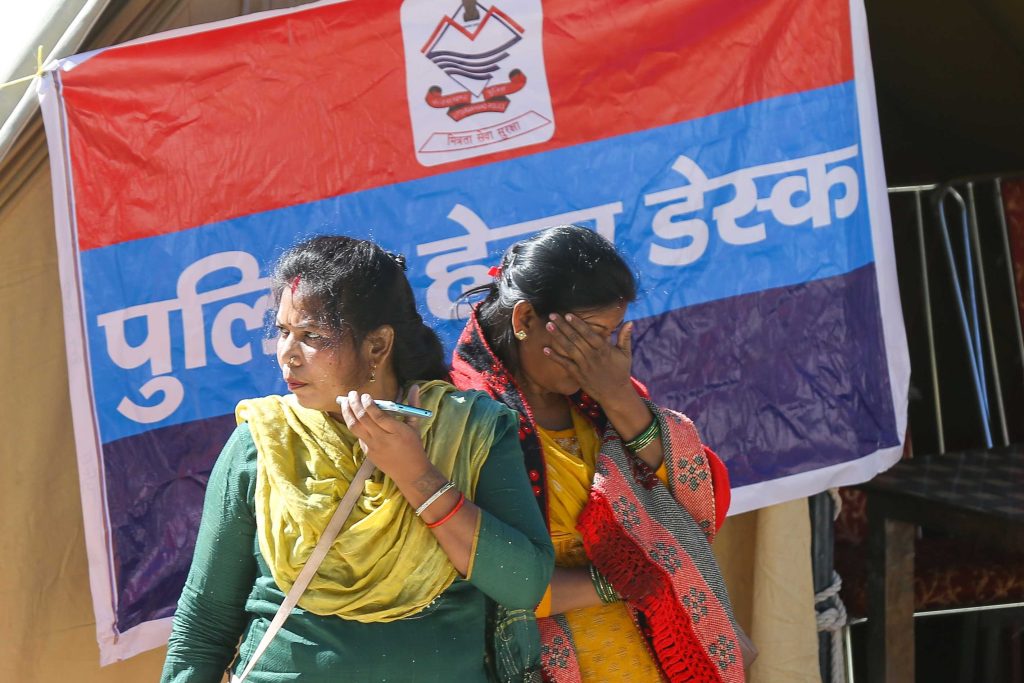 Sunita (L) Rajni (R), both family members of workers trapped inside Silkyara tunnel | Suraj Singh Bisht | ThePrint